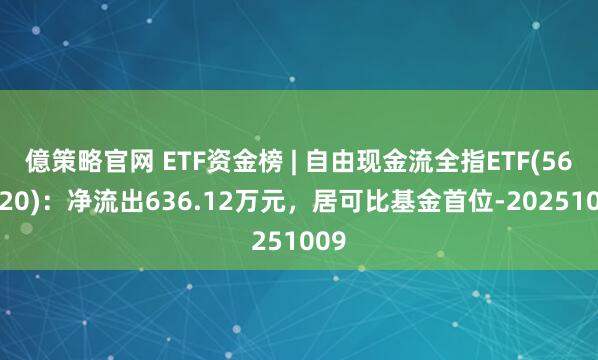 億策略官网 ETF资金榜 | 自由现金流全指ETF(563620)：净流出636.12万元，居可比基金首位-20251009